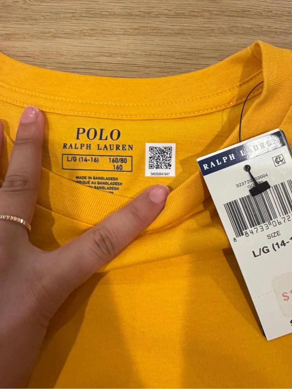 Ralph Lauren Yellow Short Sleeve Crewneck Tee with Navy Pony